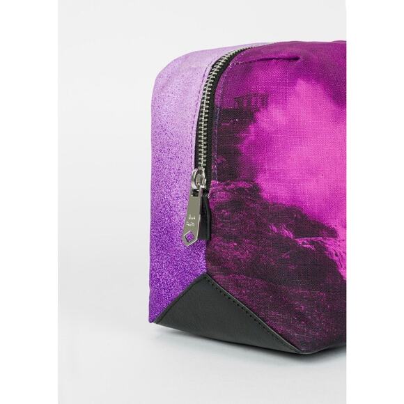 NWT $200 canvas & leather Photo Print Wash Bag / Dopp Kit. Yours for? - Picture 3 of 10